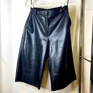 Babaton faux leather wide legged cropped pants